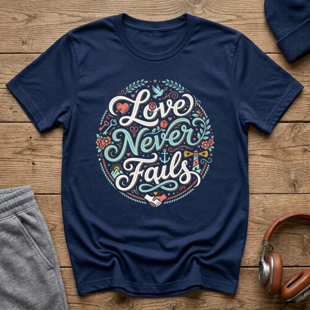 Love Never Fails Christian Shirt