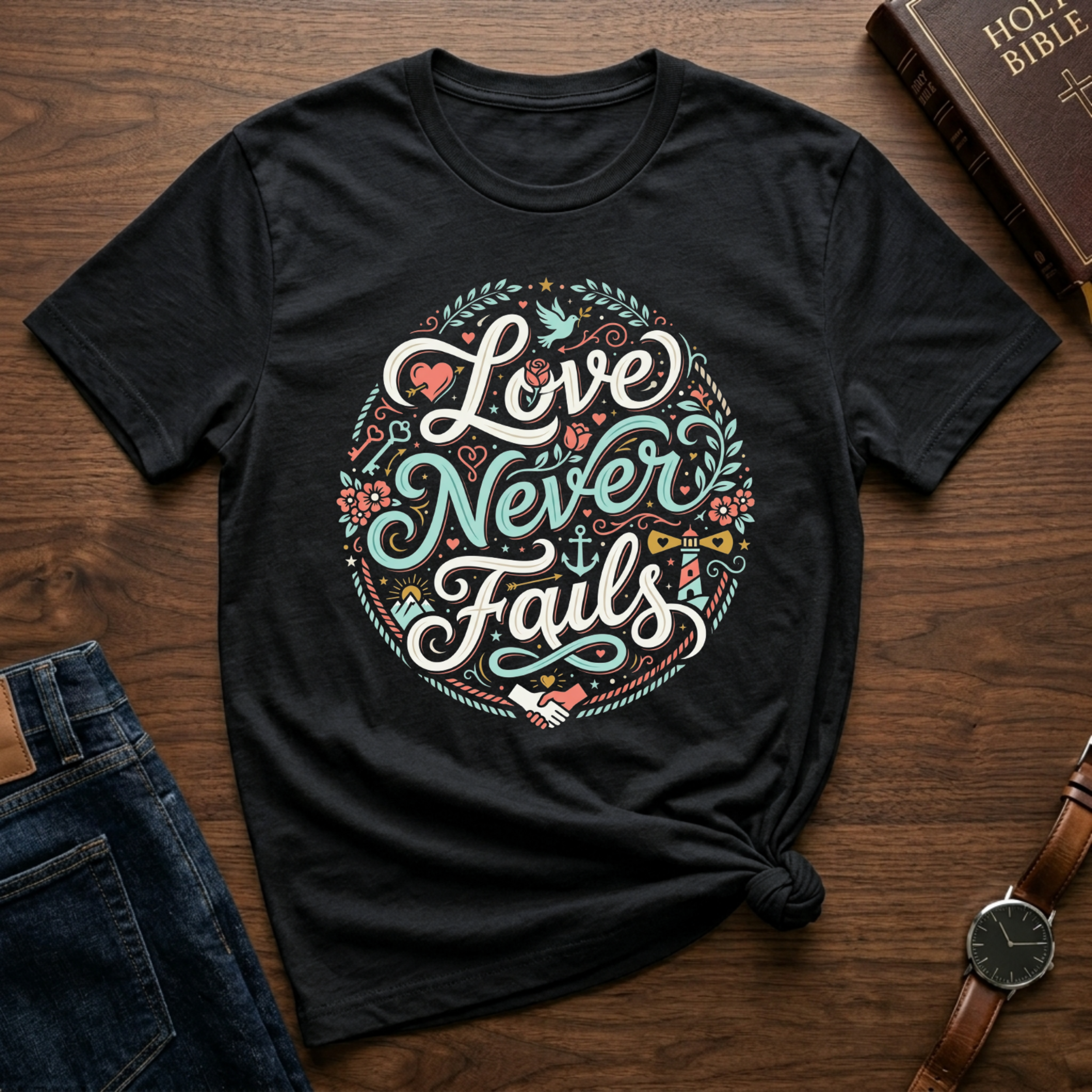 Love Never Fails Christian Shirt