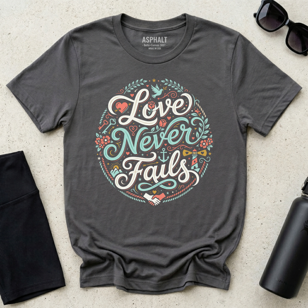 Love Never Fails Christian Shirt