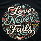 Love Never Fails Christian Shirt