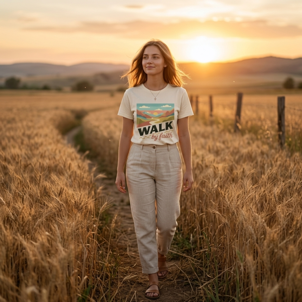 Walk By Faith Christian T-Shirt