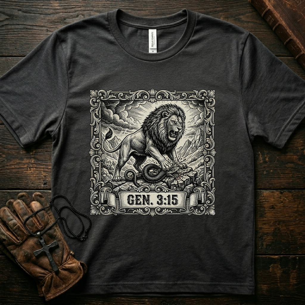 Genesis 3:15 Lion & Serpent Christian T-Shirt