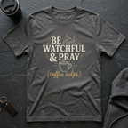 Be Watchful & Pray Coffee Helps T-Shirt