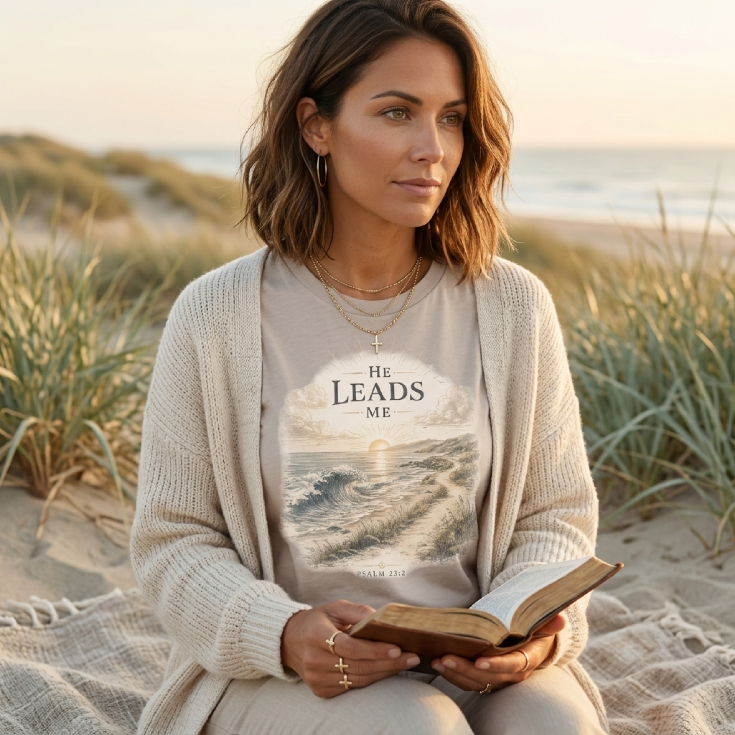 He Leads Me Christian Shirt
