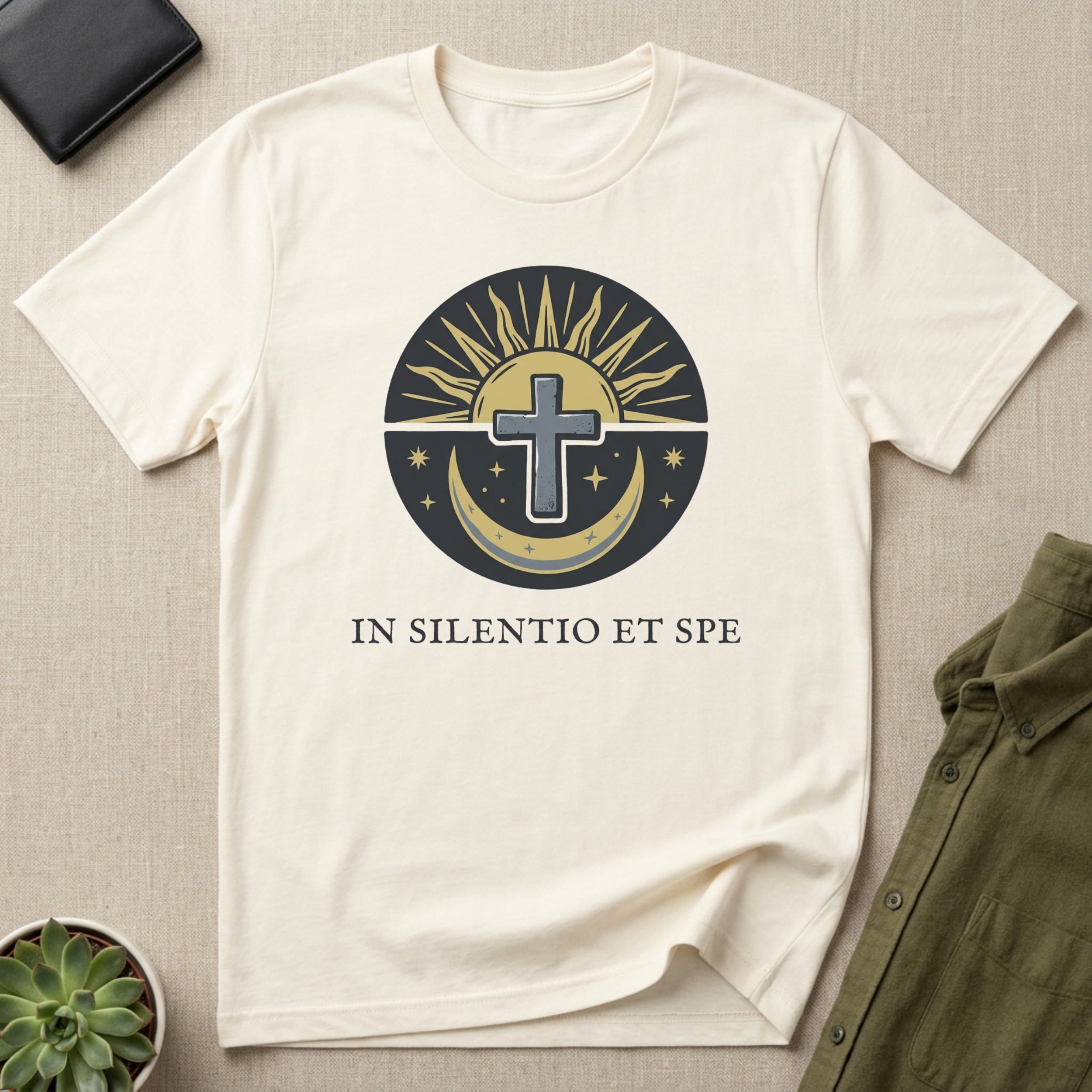 Christian Cross & Moon Faith T-Shirt
