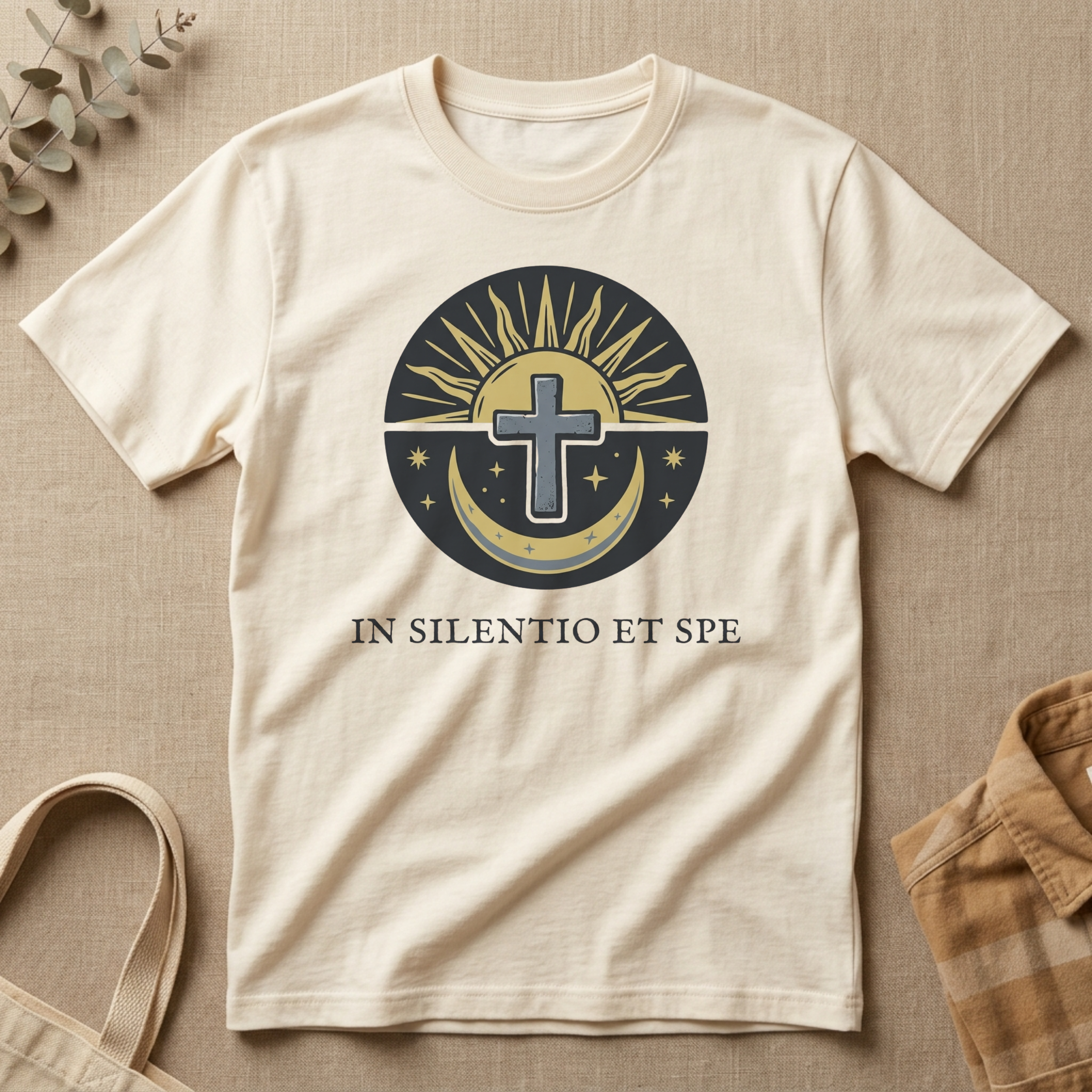 Christian Cross & Moon Faith T-Shirt