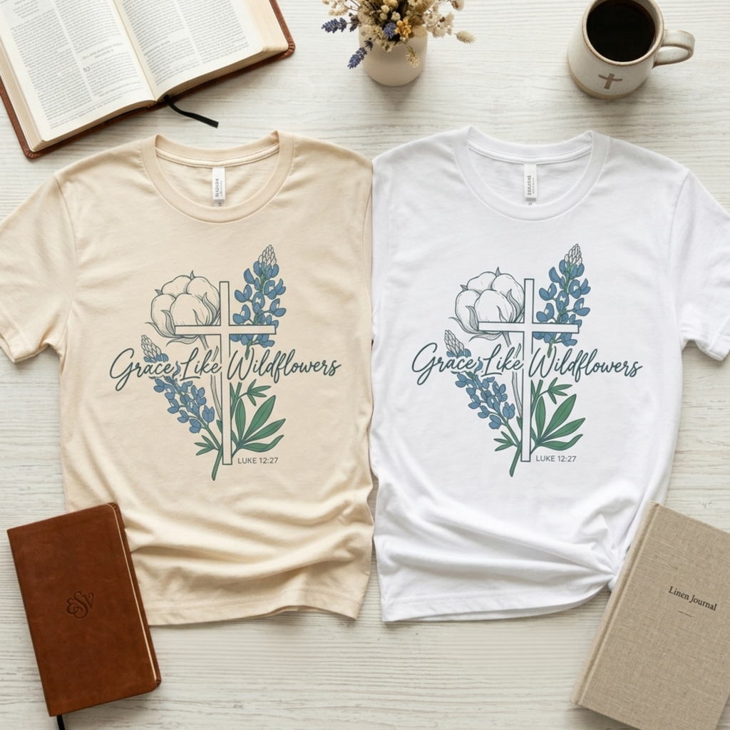 Grace Like Wildflowers Christian T-Shirt