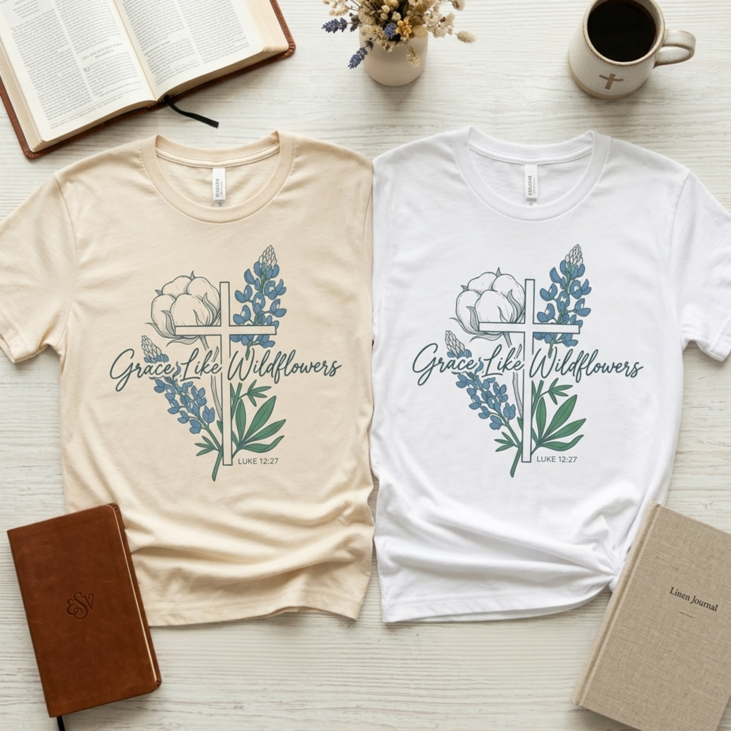Grace Like Wildflowers Christian T-Shirt