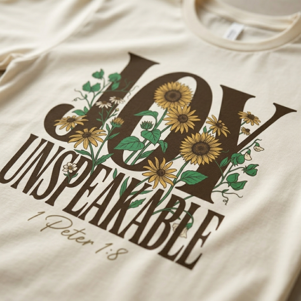 Joy Unspeakable Christian Floral Shirt