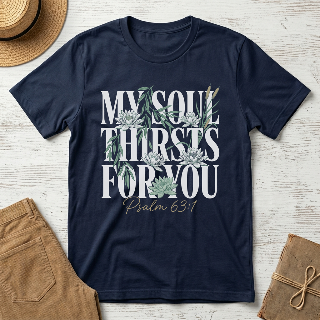 My Soul Thirsts for You Floral Christian T-Shirt
