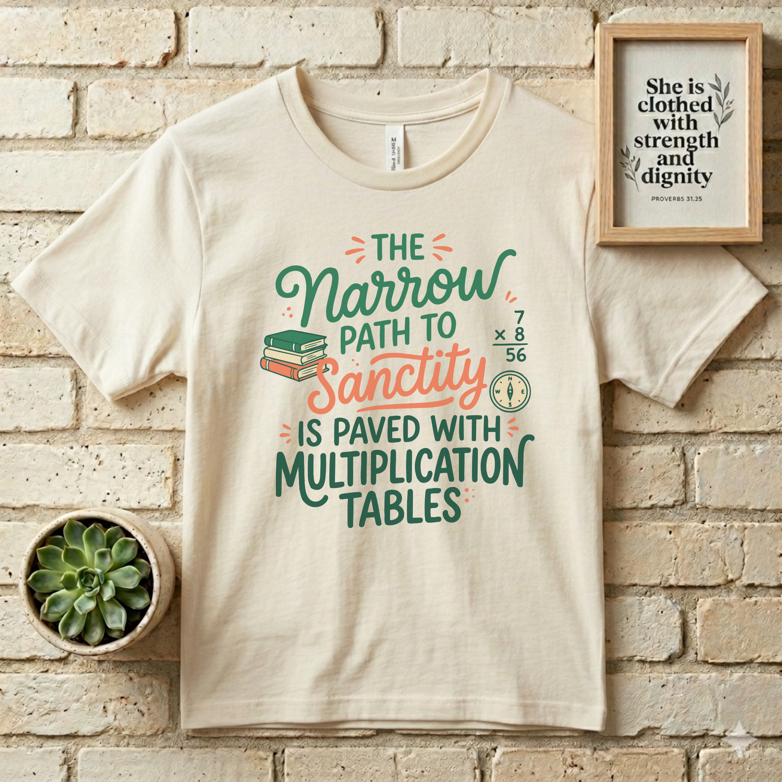 The Narrow Path to Sanctity Christian Teacher Shirt