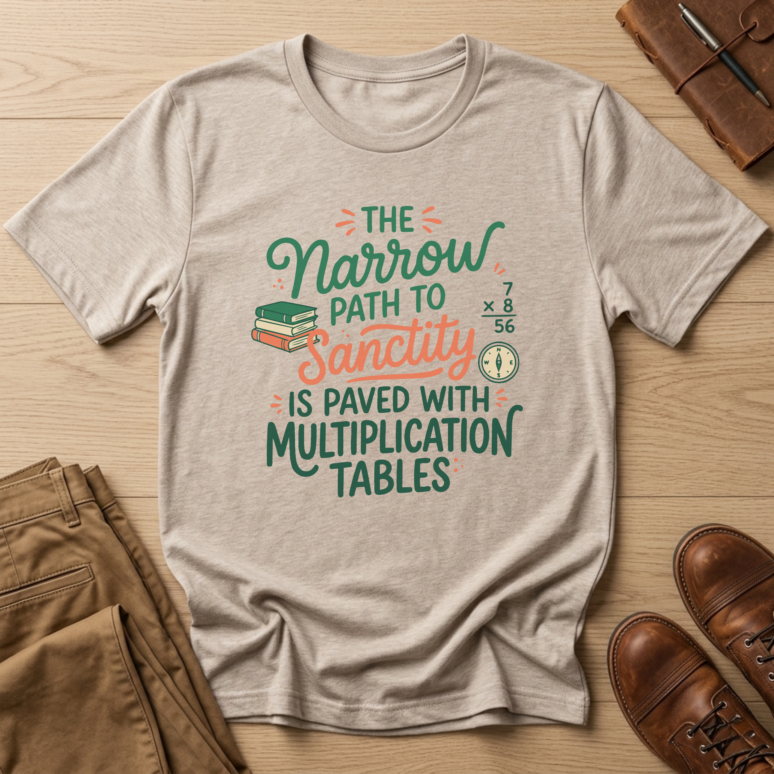 The Narrow Path to Sanctity Christian Teacher Shirt