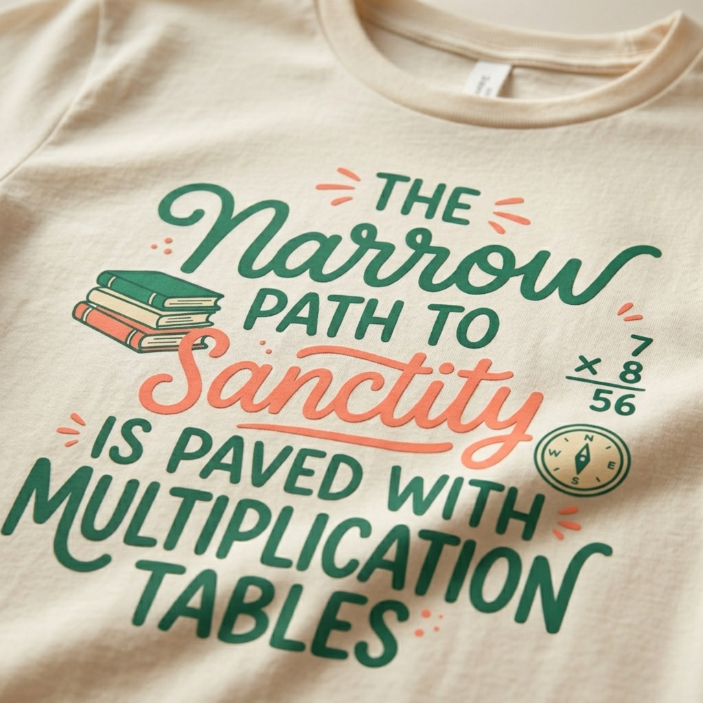 The Narrow Path to Sanctity Christian Teacher Shirt
