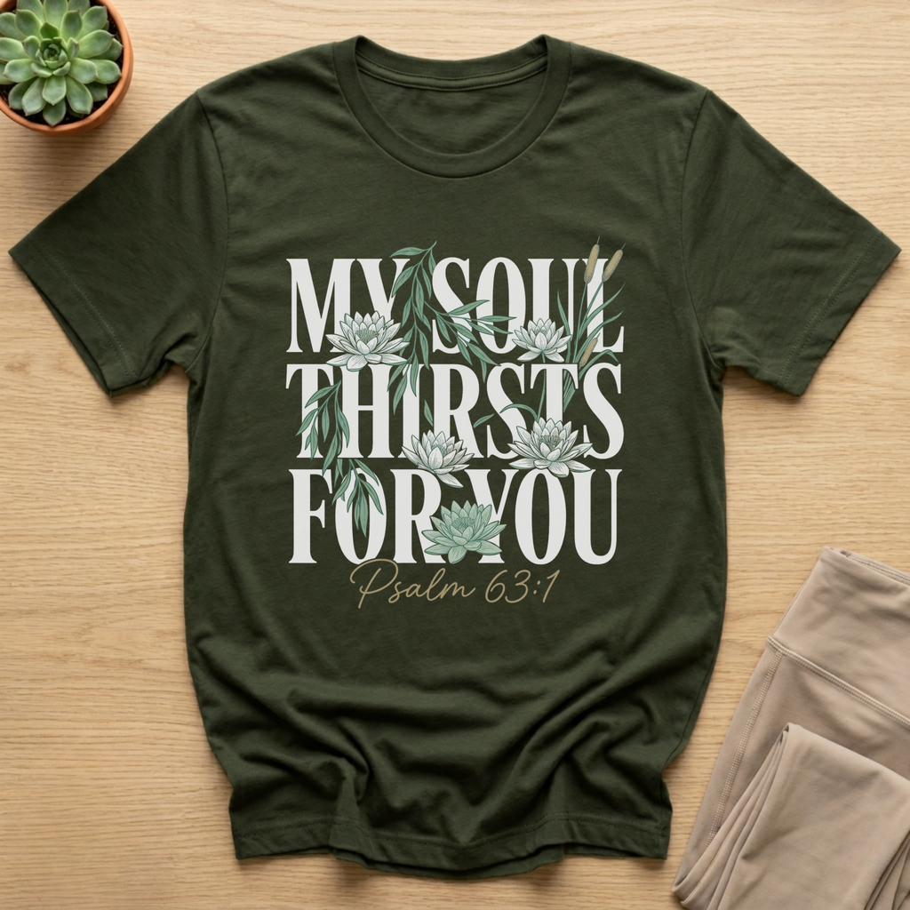 My Soul Thirsts for You Floral Christian T-Shirt