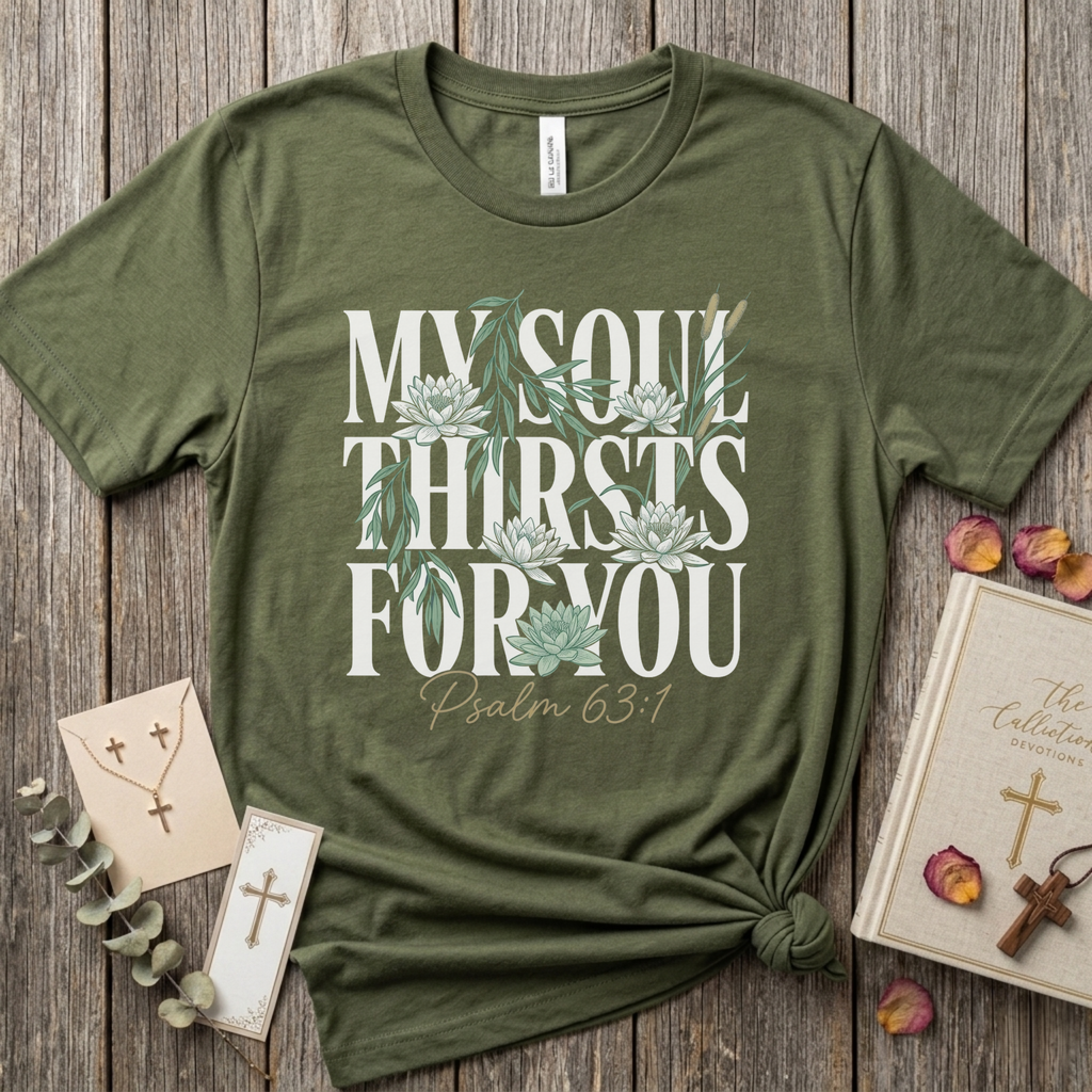 My Soul Thirsts for You Floral Christian T-Shirt