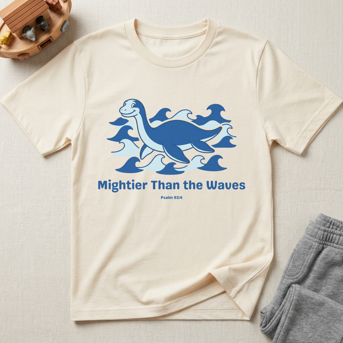 Mightier than the Waves Kids Dino Shirt