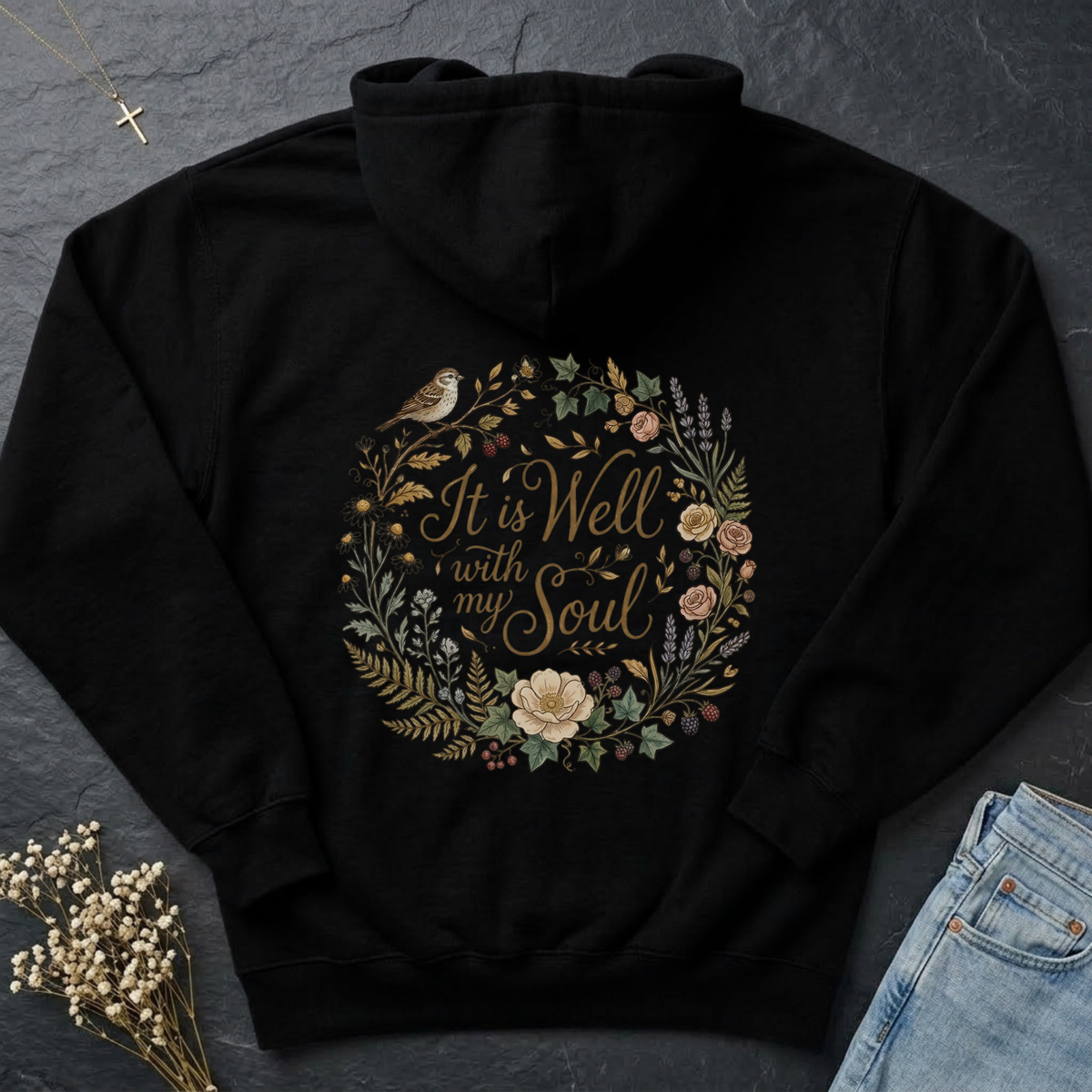 It is Well Floral Hoodie