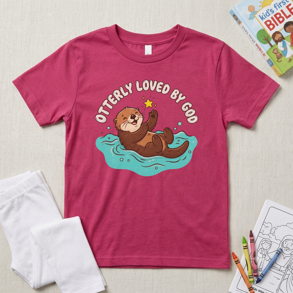 Otterly Loved by God Kids Christian T-Shirt
