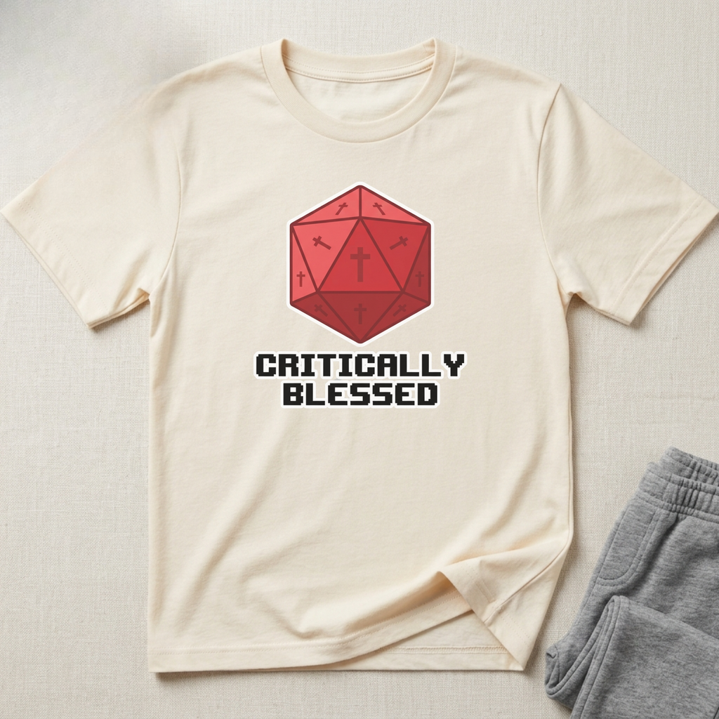 Critically Blessed Kids Christian Gamer Shirt