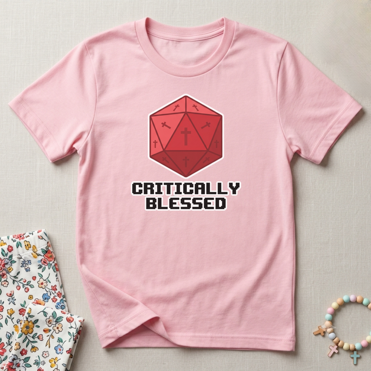 Critically Blessed Kids Christian Gamer Shirt