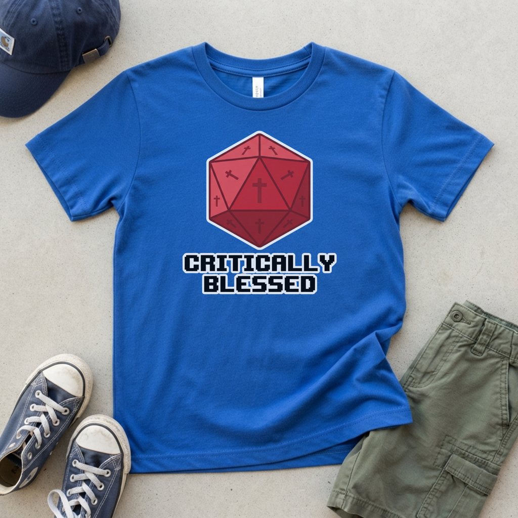 Critically Blessed Kids Christian Gamer Shirt