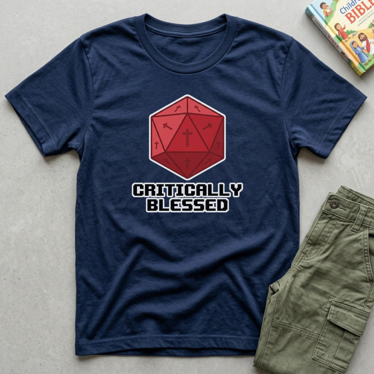 Critically Blessed Kids Christian Gamer Shirt
