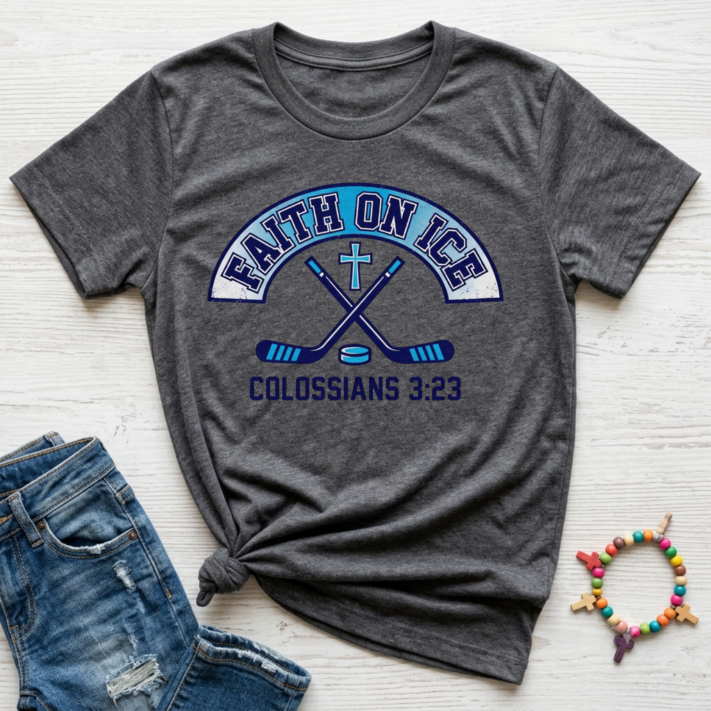 Faith on Ice Kids Christian Hockey Shirt