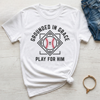 Grounded in Grace Kids Christian Baseball Shirt