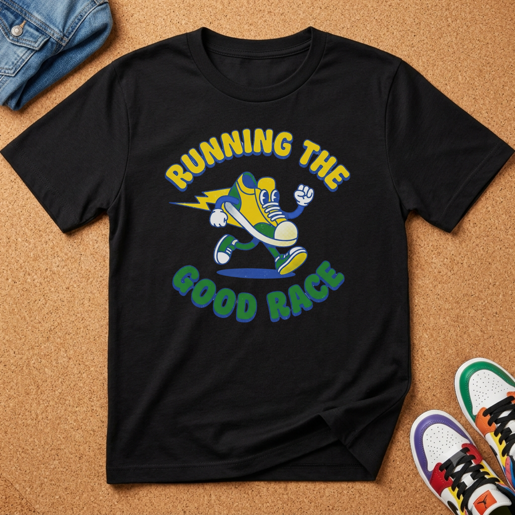 Kids Christian Running the Good Race T-Shirt