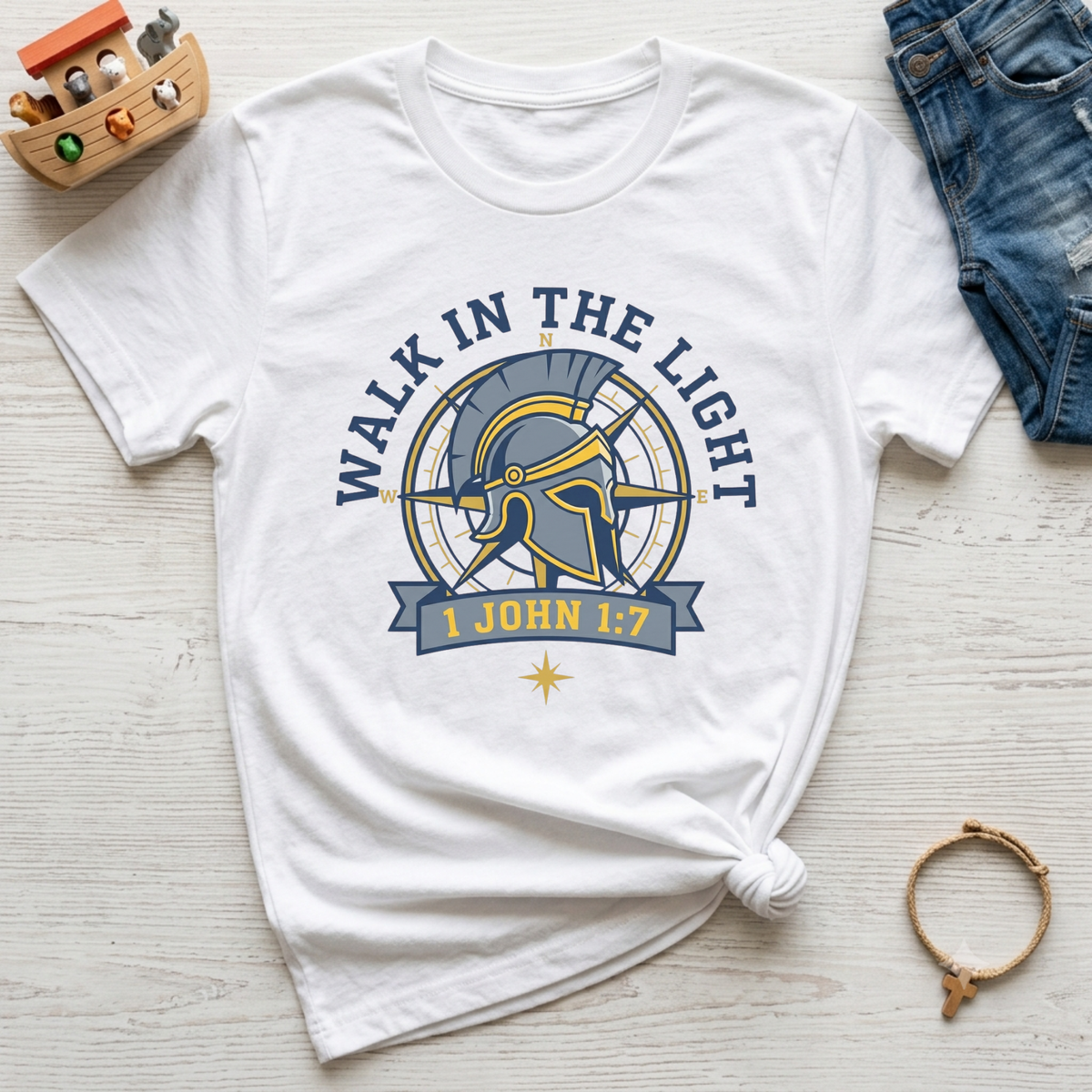 Kids Walk in the Light Christian Shirt