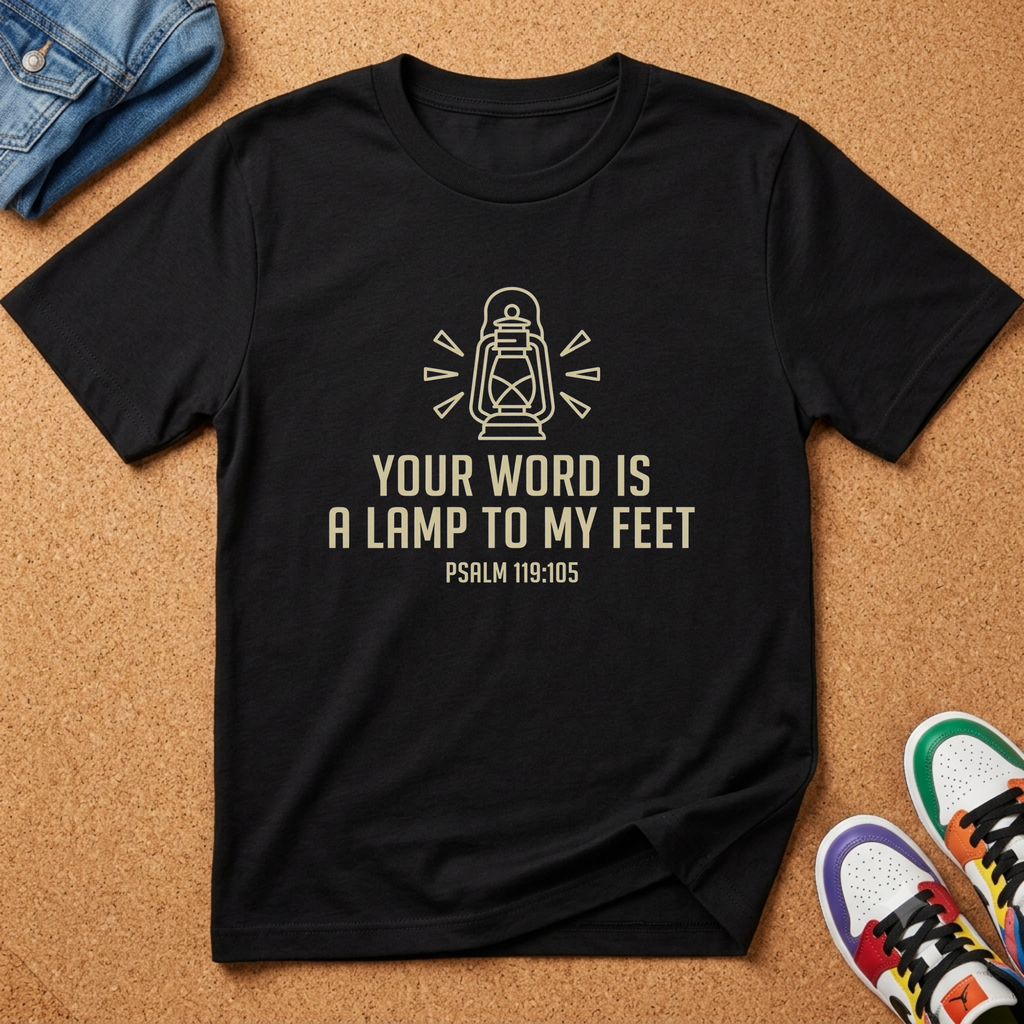 Your Word Is a Lamp to My Feet Kids Christian Shirt