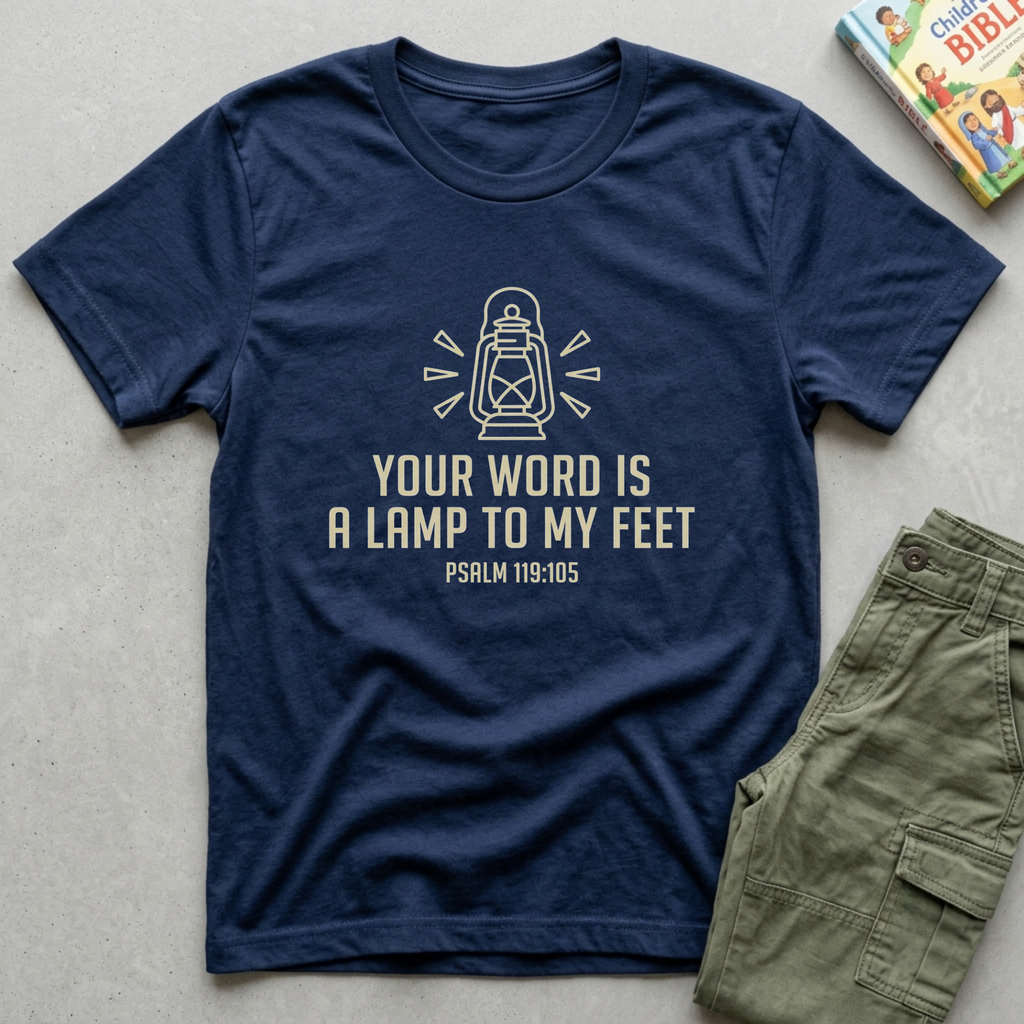 Your Word Is a Lamp to My Feet Kids Christian Shirt