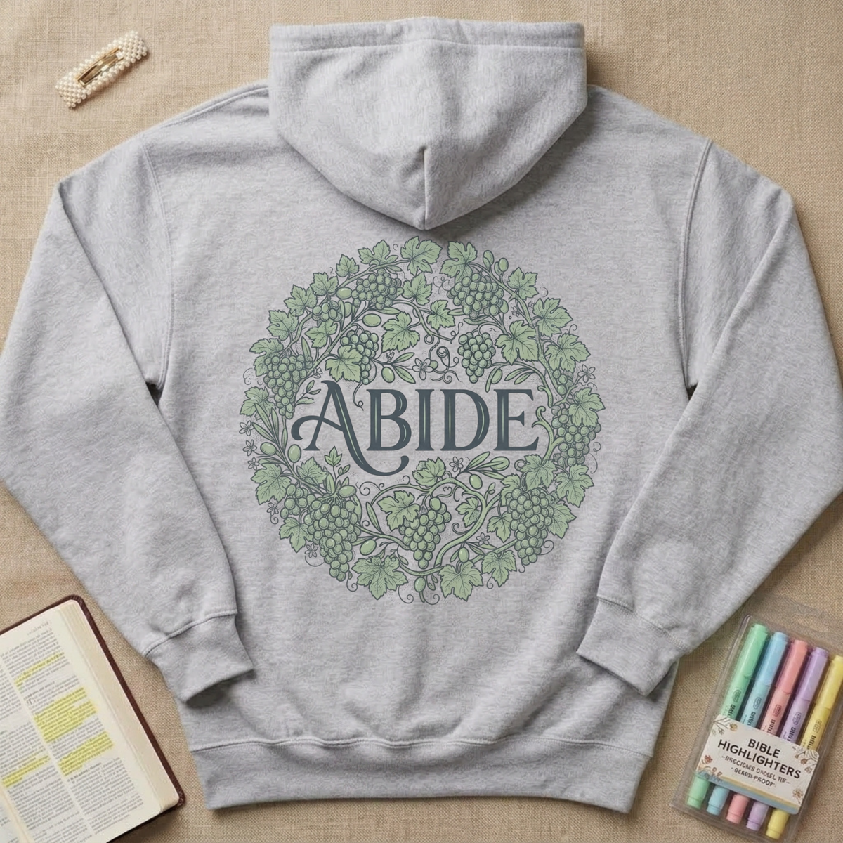 Abide Vine & Branches Christian Hoodie