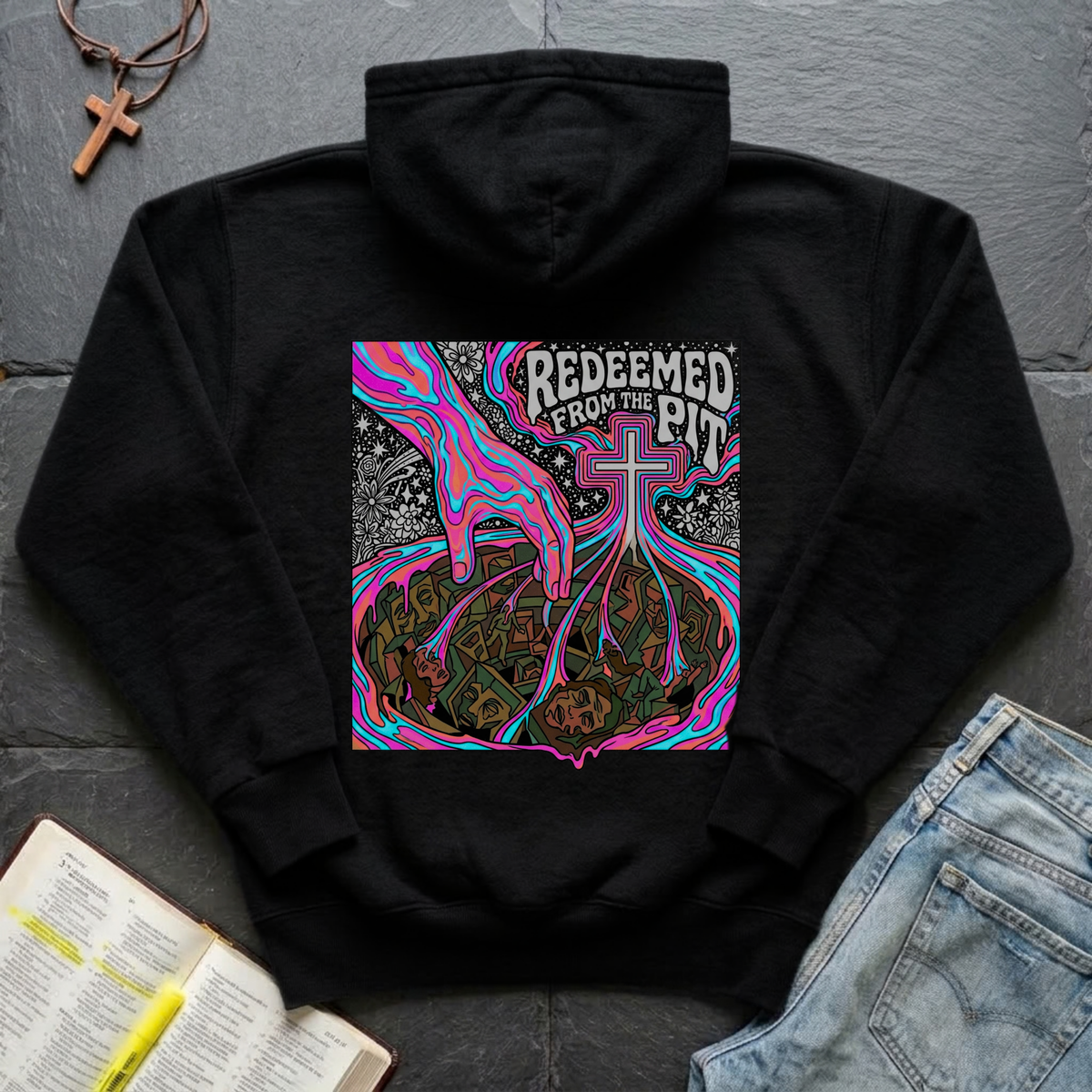 Redeemed from the Pit Christian Hoodie